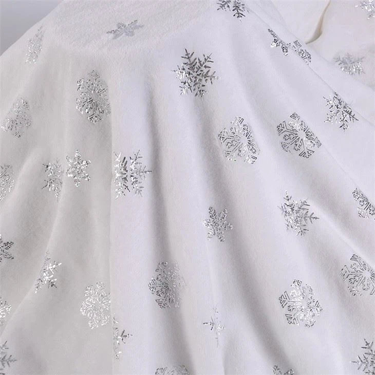 Stamp Silver Flannel Fabric